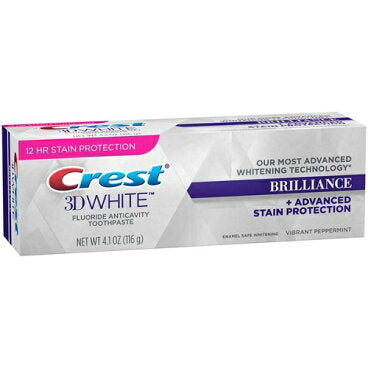 クレスト 3Dホワイトブリリアンス バイブラント ペッパーミント 4.1oz Crest 3D White Brilliance Vibrant Peppermint Flavor Toothpaste