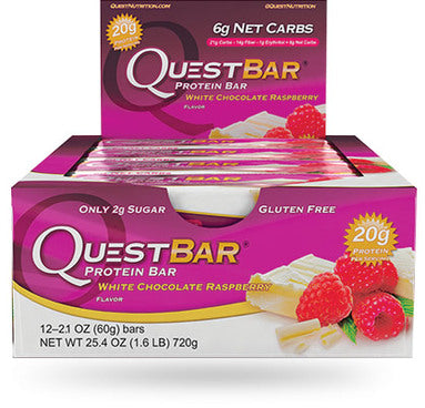 クエストバー プロテインバー ホワイトチョコレートラズベリー 12本入り/ Quest Protein Bar White Chocolate Raspberry 12ct