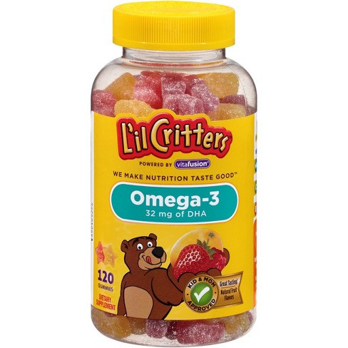 リルクリッターズ オメガ3 DHA グミ サプリメント 120粒 /  L'il Critters Omega 3 DHA Dietary Supplement 120 Gummies