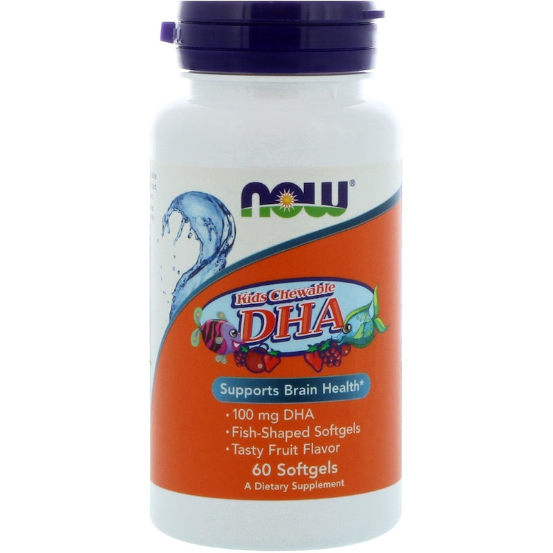 ナウフーズ キッズ用 チュアブル DHA フルーツ味 60ソフトジェル / Now Foods Kid's Chewable DHA Fruit Flavor 60 Softgels