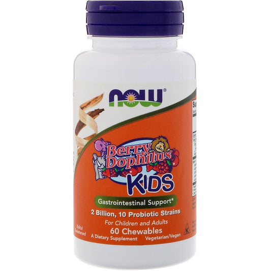 ナウフーズ ベリードフィルス お子様用 2ビリオン 60チュアブル / Now Foods, BerryDophilus Kids 2 Billion 60 Chewables