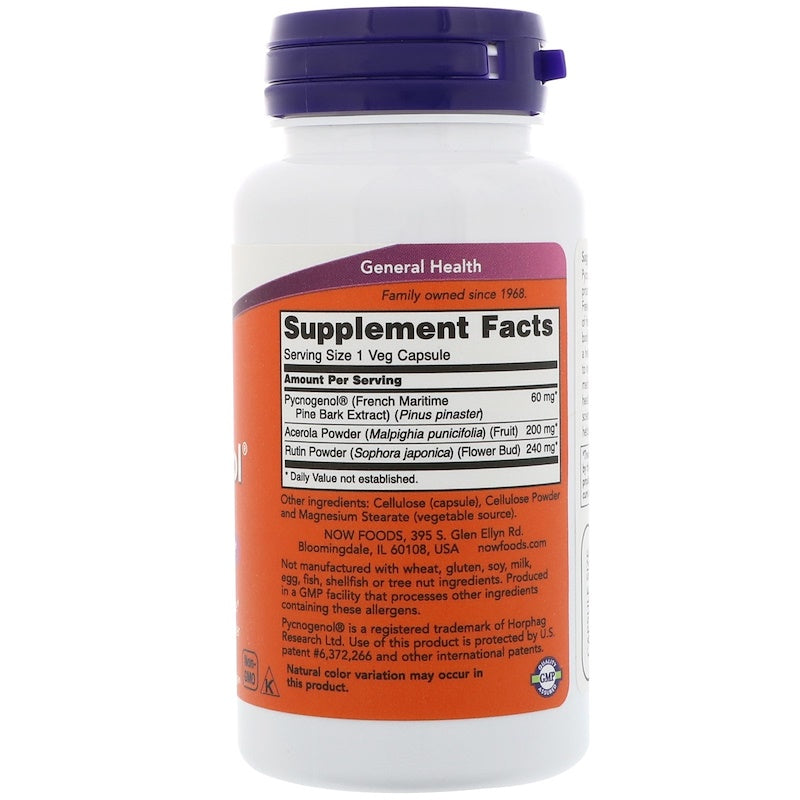 ナウフーズ ピクノジェノール 60mg 50ベジタブルカプセル / Now Foods Pycnogenol 60 mg 50 Veg Capsules