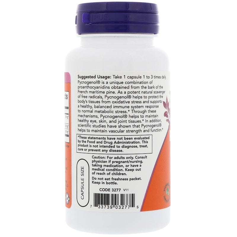 ナウフーズ ピクノジェノール 60mg 50ベジタブルカプセル / Now Foods Pycnogenol 60 mg 50 Veg Capsules