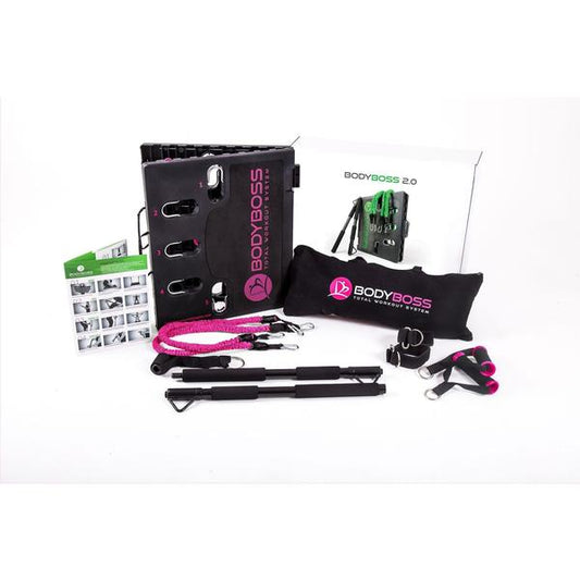 BodyBoss ボディ ボス 2.0 フル ポータブル ジム ワークアウト パッケージ ピンク / BodyBoss 2.0 Full Portable Gym Home Workout Package Pink