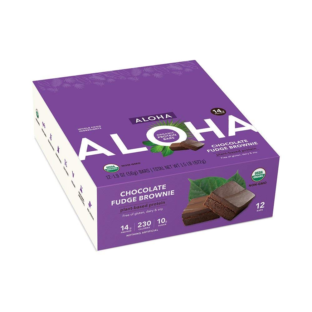 アロハ オーガニック プロテインバー チョコレートファッジブラウニー 12本 / Aloha Organic Protein Bar Chocolate Fudge Brownie 12 Bars