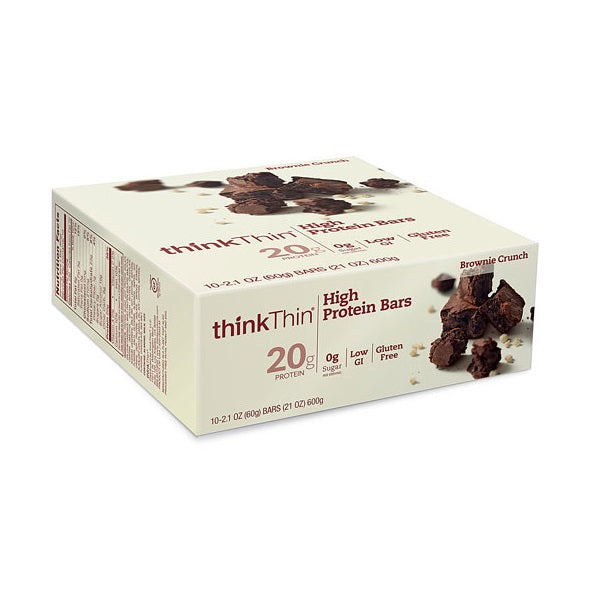 シンクシン ハイ プロテインバー ブラウニークランチ 10本入り / thinkThin High Protein Bars Brownie Crunch 10 Bars