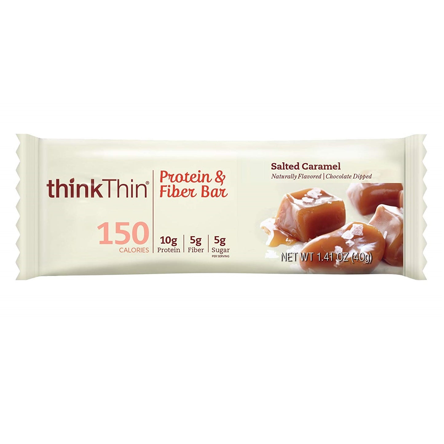 シンクシン プロテイン ＆ ファイバー バー ソルトキャラメル 10本入り / thinkThin Protein & Fiber Bars Salted Caramel 10 Bars