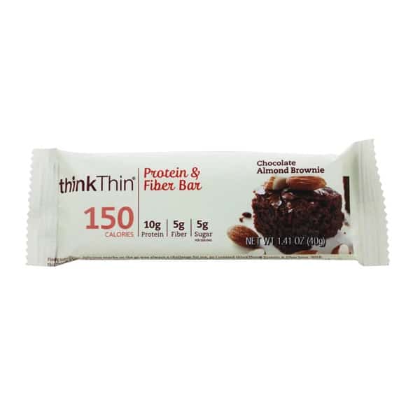 シンクシン プロテイン ＆ ファイバー バー チョコレートアーモンドブラウニー 10本入り / thinkThin Protein & Fiber Bars Chocolate Almond Brownie 10 Bars