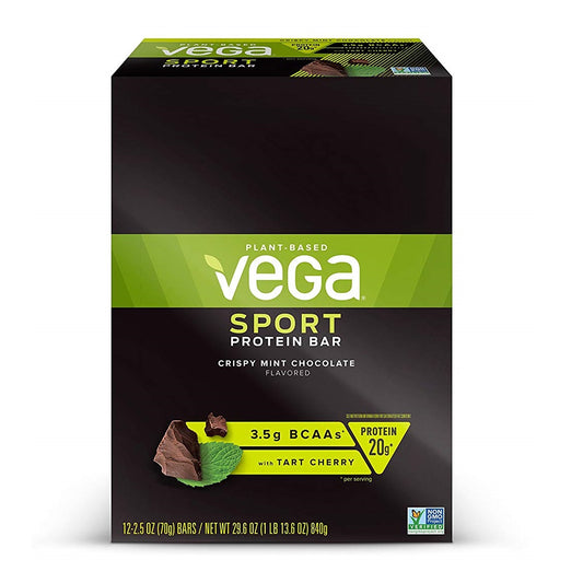 ベガ スポーツ プロテインバー クリスピーミントチョコレート 12本入り / VEGA Sport Protein Bar Crispy Mint Chocolate 12 Bars