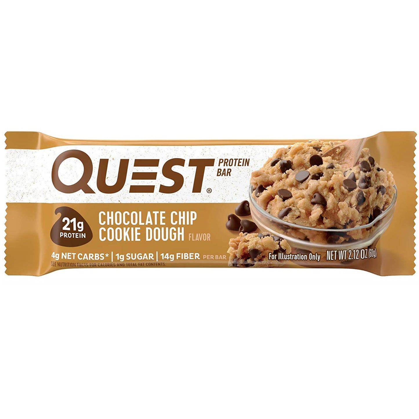 クエスト プロテインバー チョコレートチップクッキードウ 12本入り / QUEST Protein Bar Chocolate Chip Cookie Dough 12 Bars