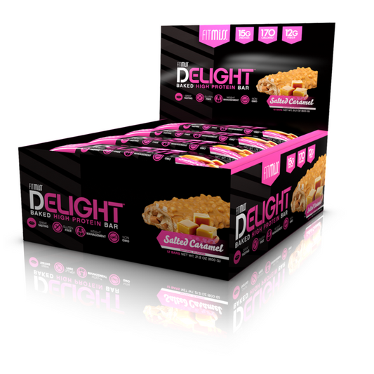 フィットミス ディライト ベイクド ハイ プロテインバー ソルトキャラメル 12本入り / FitMiss Delight Baked High Protein Bar Salted Caramel 12 Bars