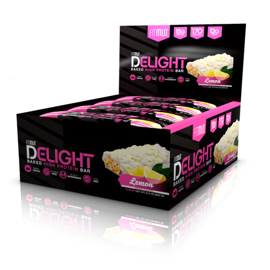 フィットミス ディライト ベイクド ハイ プロテインバー レモン 12本入り / FitMiss Delight Baked High Protein Bar Lemon 12 Bars