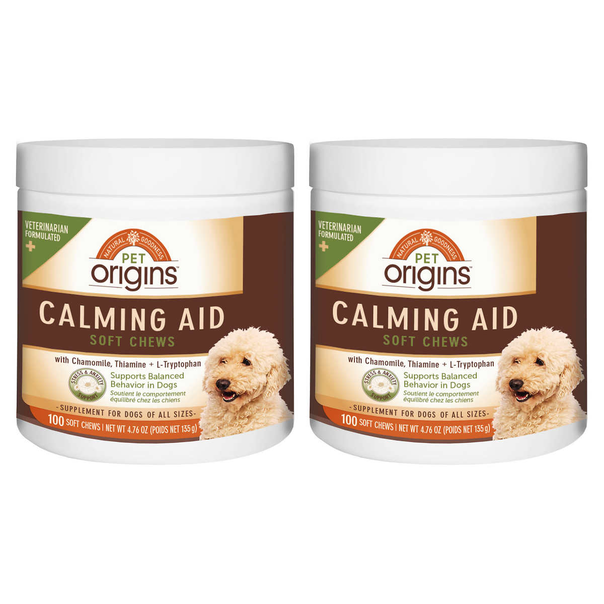 ペットオリジン  カーミング サポート 犬用サプリメント  2本セット  Pet Origins Calming Support Soft Chews for Dogs 100-count, 2-pack