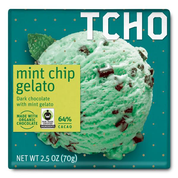 チョー チョコレート  ダーク チョコレート ミント チップ ジェラート 70g 12個入り / TCHO CHOCOLATE Dark Chocolate "Mint Chip Gelato"  12x70g Bars