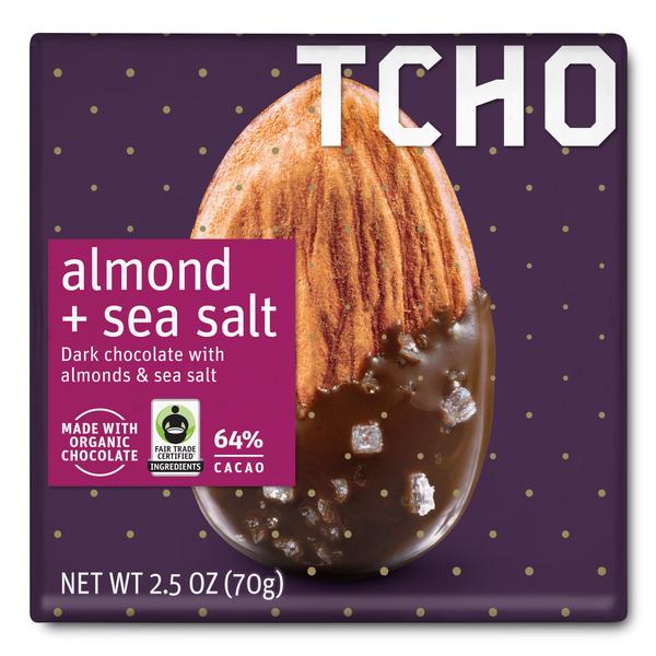 チョー チョコレート  ダーク チョコレート アーモンド シーソルト 70g 12個入り / TCHO CHOCOLATE Dark Chocolate "Almond + Sea Salt" 12x70g Bars