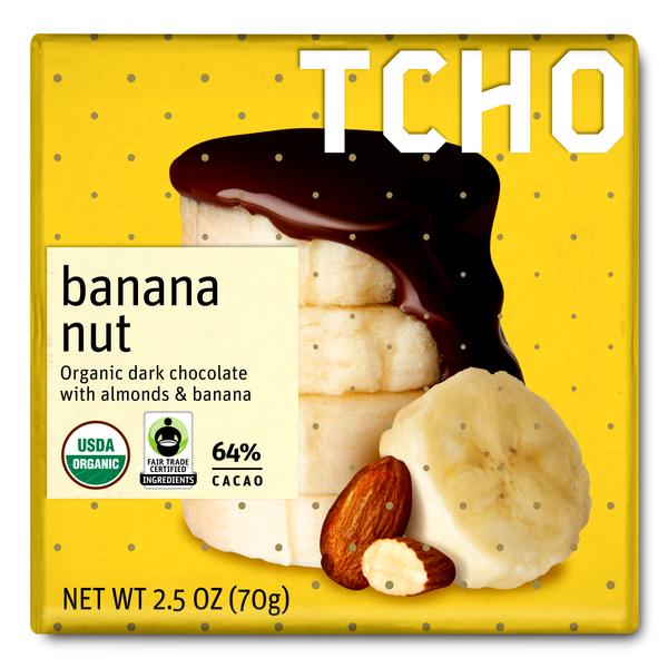 チョー チョコレート  ダーク チョコレート バナナナッツ 70g 12個入り / TCHO CHOCOLATE Dark Chocolate "Banana Nut"  12x70g Bars