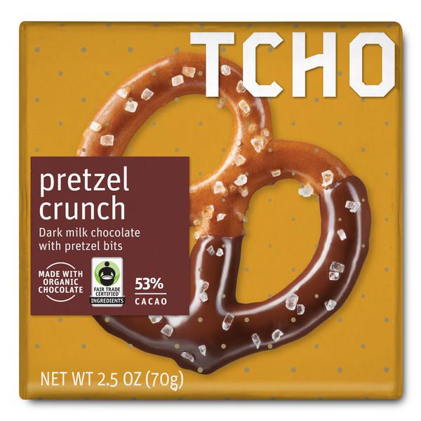 チョー チョコレート  ミルク チョコレート プレッツェル クランチ 70g 12個入り / TCHO CHOCOLATE Milk Chocolate "Pretzel Crunch"  12x70g Bars